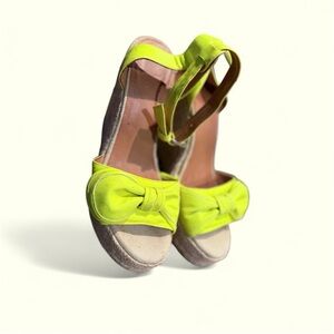 Marc By Marc Jacobs Neon Yellow Pretty Knot Espadrille Sandals
